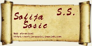 Sofija Šošić vizit kartica